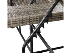 Juskys Sonnenliegen|Doppelsonnenliege Syros mit Dach Grau Meliert