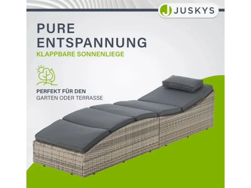 Juskys Sonnenliegen|Faltbare Sonnenliege Lamia Grau Meliert