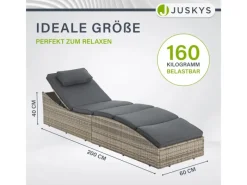 Juskys Sonnenliegen|Faltbare Sonnenliege Lamia Grau Meliert