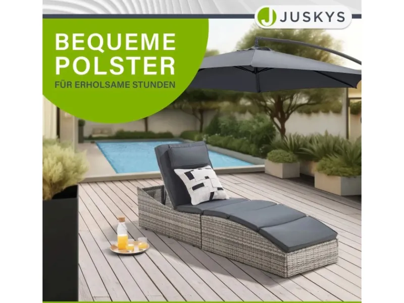 Juskys Sonnenliegen|Faltbare Sonnenliege Lamia Grau Meliert