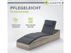 Juskys Sonnenliegen|Faltbare Sonnenliege Lamia Grau Meliert