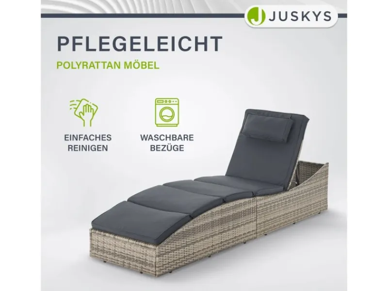 Juskys Sonnenliegen|Faltbare Sonnenliege Lamia Grau Meliert