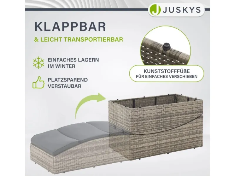 Juskys Sonnenliegen|Faltbare Sonnenliege Lamia Grau Meliert
