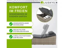 Juskys Sonnenliegen|Faltbare Sonnenliege Lamia Grau Meliert