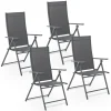 Gartenstuhl Campingstuhl Calena 4er Set Klappbar Verstellbar Anthrazit*Juskys New