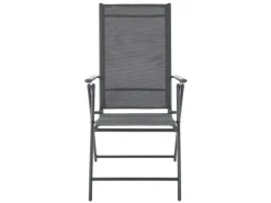 Juskys Gartenstühle|Gartenstuhl Campingstuhl Calena 2er Set Klappbar Verstellbar Anthrazit