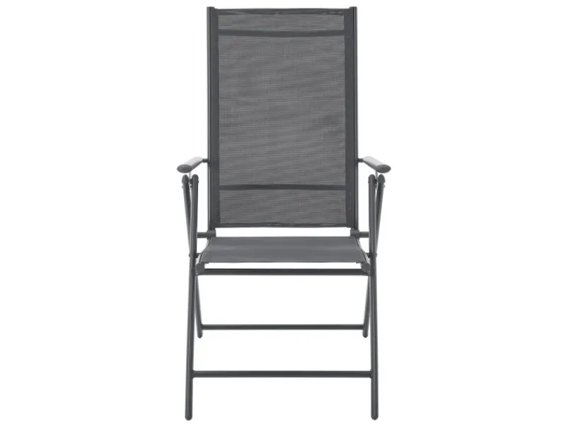 Juskys Gartenstühle|Gartenstuhl Campingstuhl Calena 2er Set Klappbar Verstellbar Anthrazit