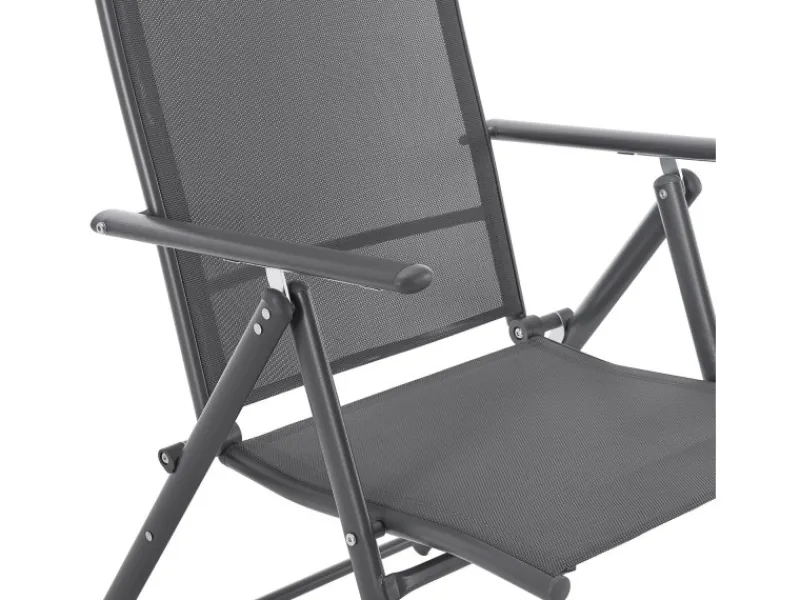 Juskys Gartenstühle|Gartenstuhl Campingstuhl Calena 2er Set Klappbar Verstellbar Anthrazit