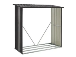 Juskys Kaminholzregale|Holzunterstand Enno aus Stahl Grau