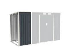 Juskys Kaminholzregale|Holzunterstand für Metall Geräteschuppen M Links