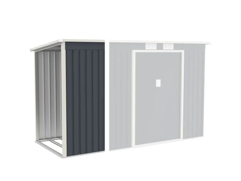 Juskys Kaminholzregale|Holzunterstand für Metall Geräteschuppen M Links