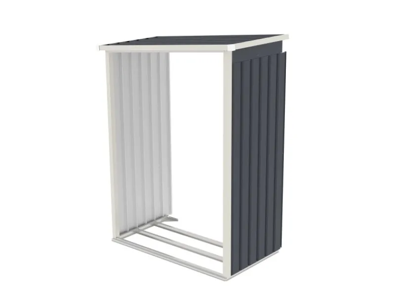 Juskys Kaminholzregale|Holzunterstand für Metall Geräteschuppen M Links