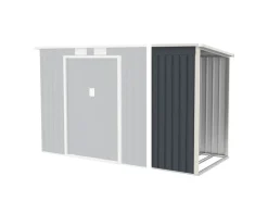 Juskys Kaminholzregale|Holzunterstand für Metall Geräteschuppen M Rechts