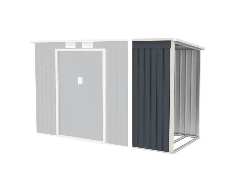 Juskys Kaminholzregale|Holzunterstand für Metall Geräteschuppen M Rechts