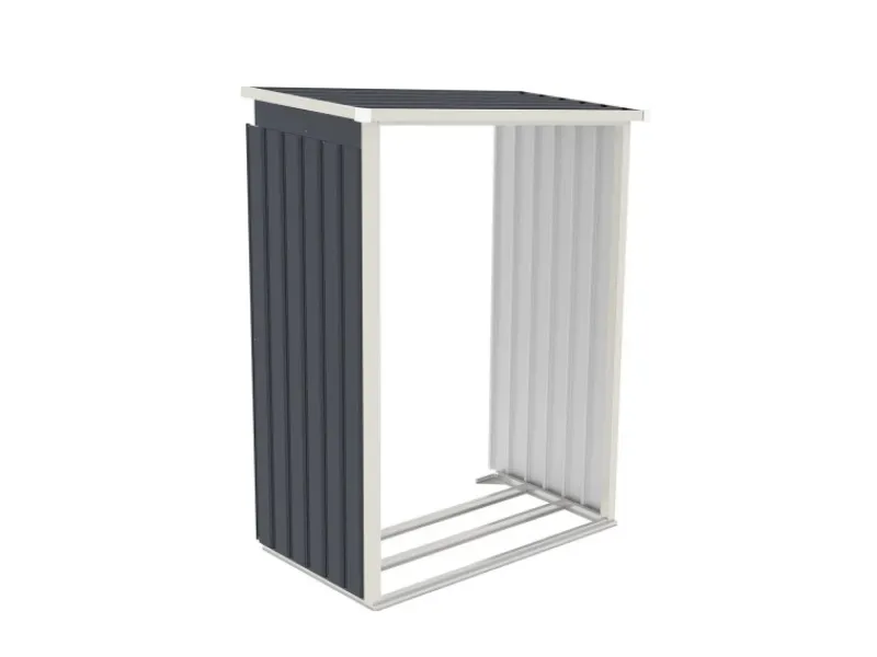 Juskys Kaminholzregale|Holzunterstand für Metall Geräteschuppen M Rechts