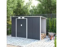 Metall Geräteschuppen M mit Unterstand Rechts*Juskys Online