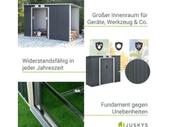 Metall Geräteschuppen M mit Unterstand Rechts*Juskys Online