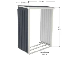 Metall Geräteschuppen M mit Unterstand Rechts*Juskys Online