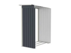 Juskys Kaminholzregale|Metall Geräteschuppen M mit Unterstand Links