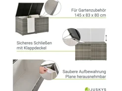 Juskys Outdoor-Spielzeug|Auflagenboxen|Polyrattan Gartenmöbel Auflagenbox Ikaria mit Innenplane in