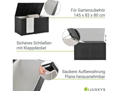 Polyrattan Gartenmöbel Auflagenbox Ikaria mit Innenplane in*Juskys Best