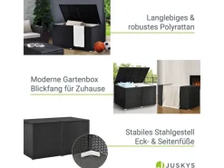 Polyrattan Gartenmöbel Auflagenbox Ikaria mit Innenplane in*Juskys Best