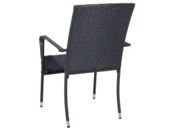 Juskys Gartenmöbel-Sets|Gartenstühle|Polyrattan Gartenstühle Yoro 6er Set Stapelbar mit Armlehnen