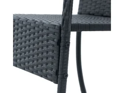 Juskys Balkonmöbel|Gartenstühle|Polyrattan Gartenstühle Yoro 2er Set Stapelbar mit Armlehnen