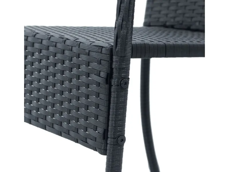 Juskys Gartenstühle|Gartenmöbel-Sets|Polyrattan Gartenstühle Yoro 4er Set Stapelbar mit Armlehnen