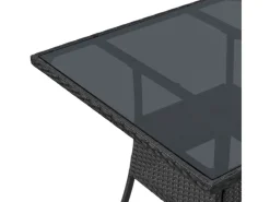 Juskys Gartentische|Polyrattan Gartentisch Yoro Quadratisch 80x80 cm