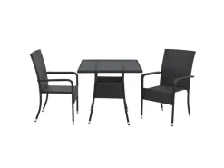 Juskys Gartentische|Polyrattan Gartentisch Yoro Quadratisch 80x80 cm