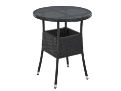 Juskys Gartentische|Polyrattan Gartentisch Yoro Rund 60 cm