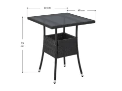 Polyrattan Gartentisch Yoro Quadratisch 60x60 cm*Juskys Discount