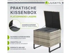 Juskys Lounge-Gartenmöbel|Auflagenboxen|Polyrattan Lounge Santorini Grau Meliert Grau