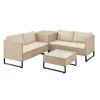 Juskys Auflagenboxen|Polyrattan Lounge Santorini Creme Sand