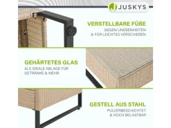 Juskys Auflagenboxen|Polyrattan Lounge Santorini Creme Sand