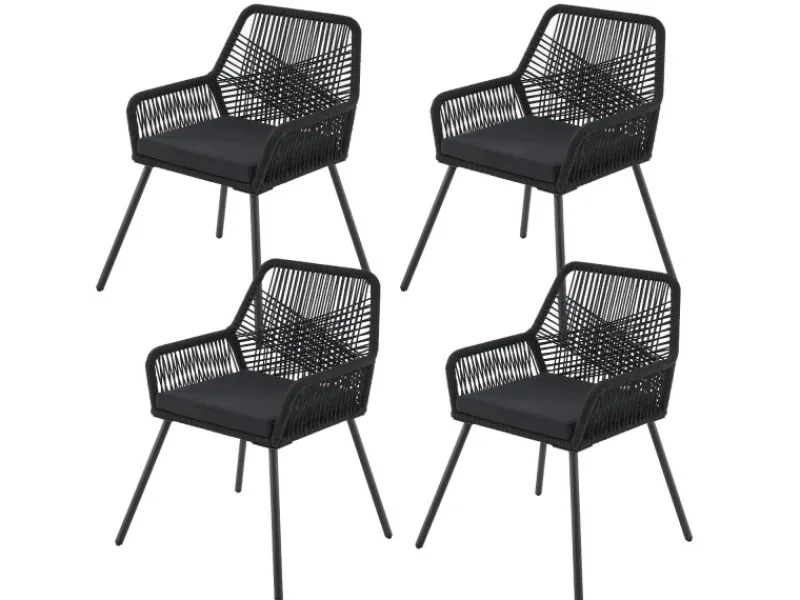 Rope Gartenstühle Kastos 4er Set*Juskys Sale