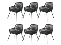 Rope Gartenstühle Kastos 6er Set*Juskys Outlet