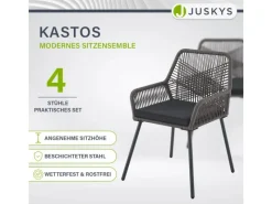 Juskys Gartenstühle|Rope Gartenstühle Kastos 4er Set