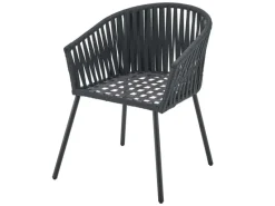 Juskys Gartenstühle|Rope Stühle 2er Set mit Sitz und Rückenkissen