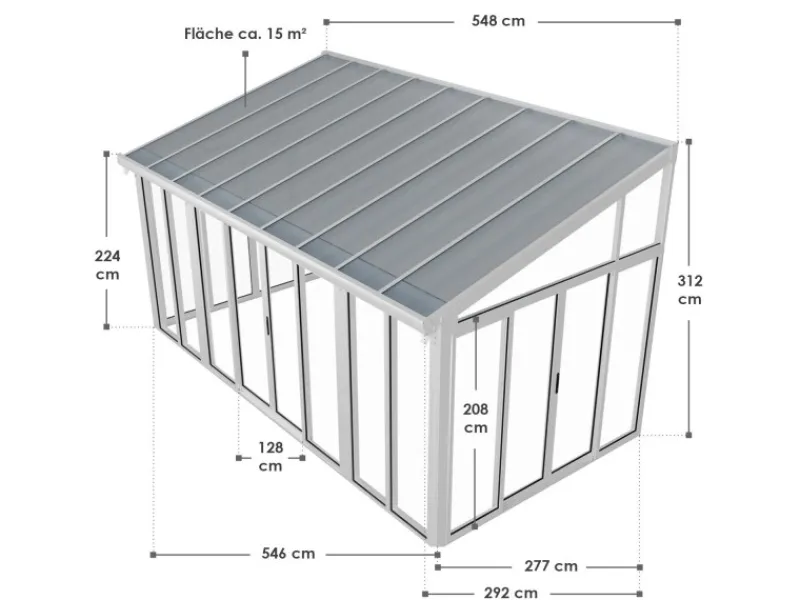 Wintergarten 292 x 548 x 312 cm*Juskys Clearance