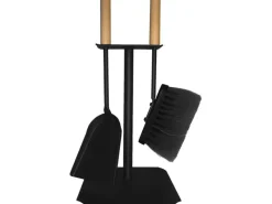 Besen|Kaminbesteck Schwarz 20 cm x 67,5 cm x 21,5 cm