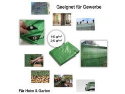 Abdeckplane Leno Extra Reißfest Wasserdicht mit Ösen 140 g/m² 3 x 5 m*Karat Outlet