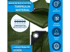 Karat Balkonmöbel|Abdeckplane Wasserdichte Plane mit Ösen Schutzplane 240 g/m² 3 x 5 m