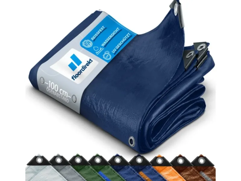 Karat Quads|Abdeckplane Wasserdichte Plane mit Ösen Schutzplane 140 g/m² 10 x 15 m