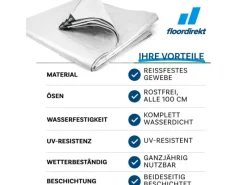 Abdeckplane Wasserdichte Plane mit Ösen Schutzplane 140 g/m² 6 x 8 m*Karat Clearance