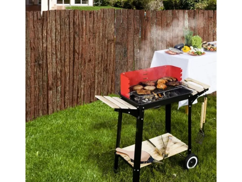 Baumrindenmatte - Dekorativer Sichtschutz für Balkon und Garten aus Baumrindenstreifen - 200 x 300 cm*Karat Online