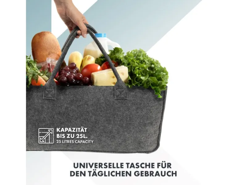 Karat Kaminholzregale|Filztasche Conny Kaminholztasche 4er Set Einkaufstasche Faltbar Anthrazit