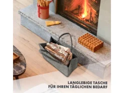 Karat Kaminholzregale|Filztasche Conny Kaminholztasche 4er Set Einkaufstasche Faltbar Anthrazit