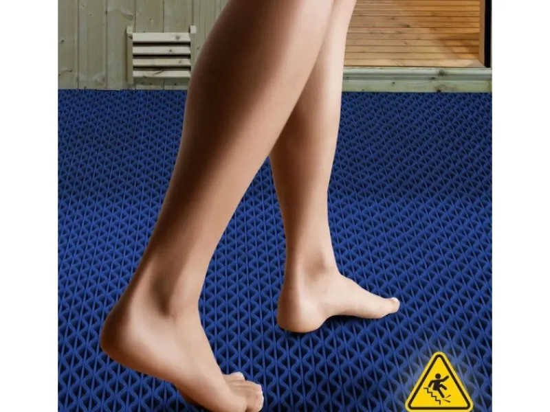Hygienematte für Barfußzonen UV Beständig Blau 120 x 450 cm*Karat Discount